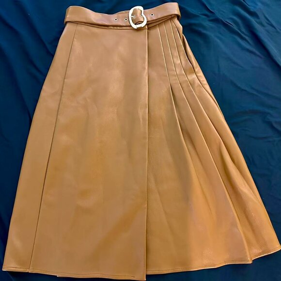 Petite Studio Kinsley Vegan Leather Skirt - Mocha XS - Picture 2 of 4